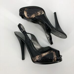 GUESS Faux Snakesin Platform Slingback Heels‎
